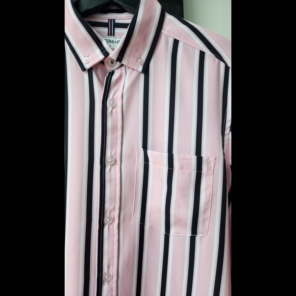 Pink Striped Men's Shirt - Picture 3 of 4